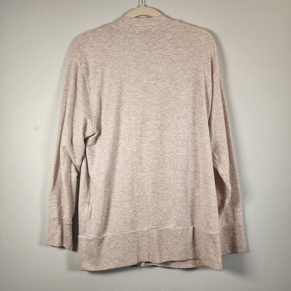 Athleta Purana V-Neck Wrap Sweatshirt Large Fog Grey Heather NWOT Nirvana Modal - Picture 2 of 7